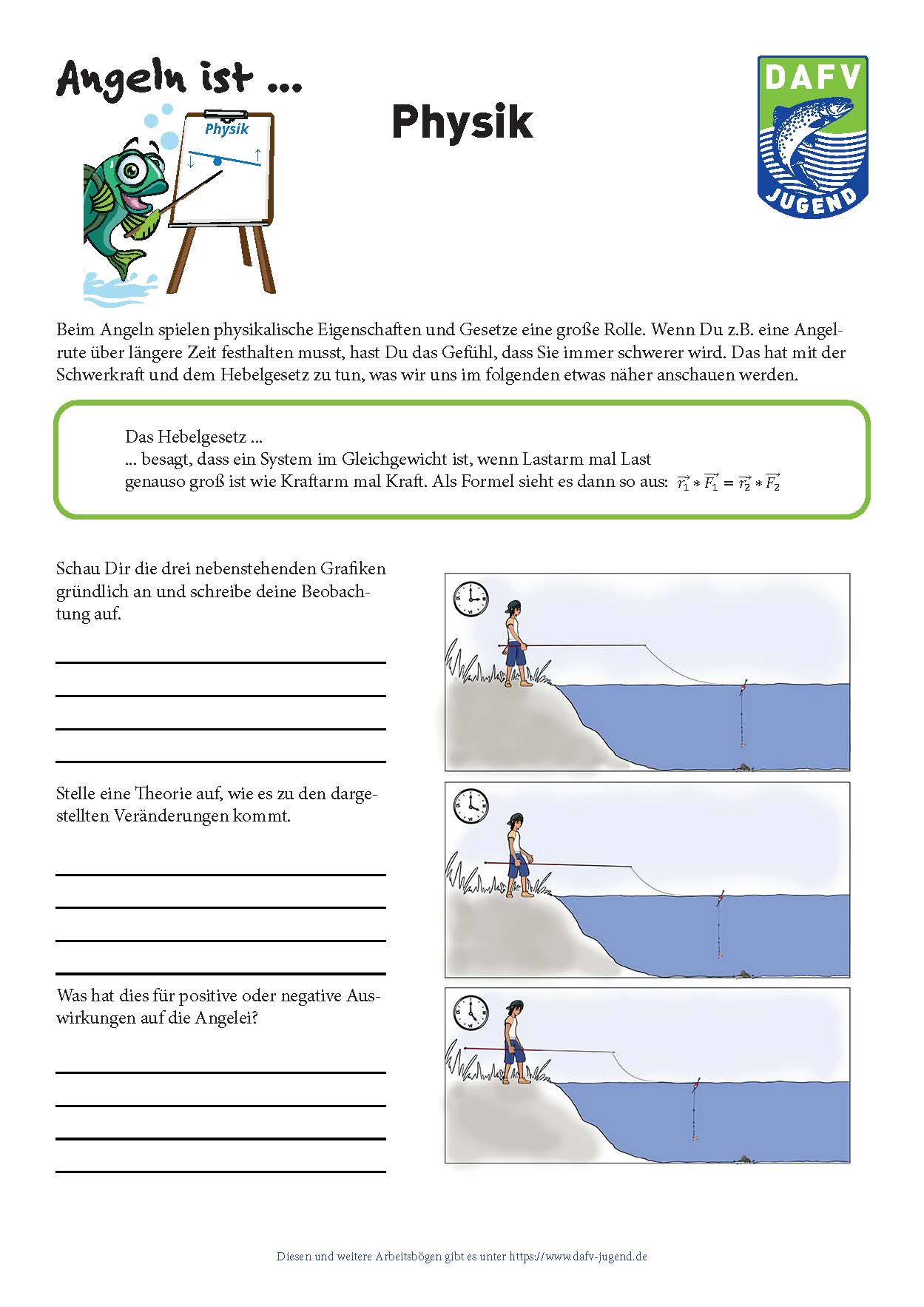 Aarbeitsblatt Physik 1 - Das Hebelgesetz