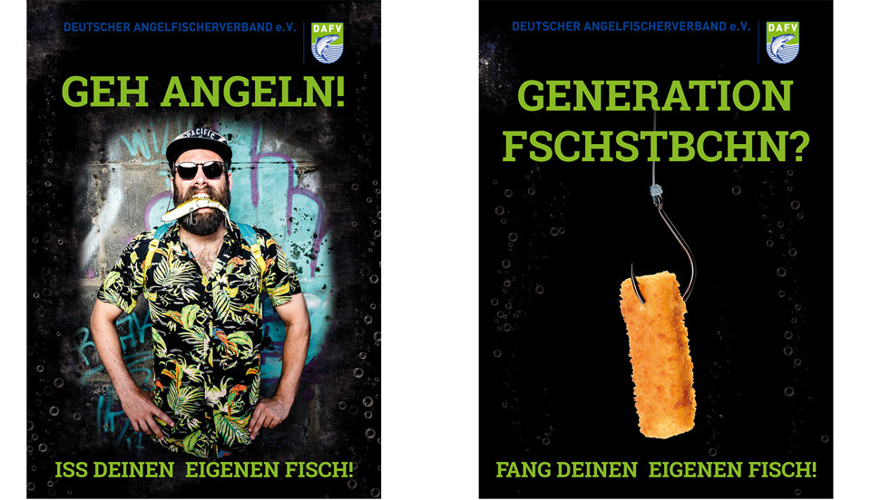 Moderne Poster zum Thema Angeln fanden großen Zuspruch bei den Besuchern.